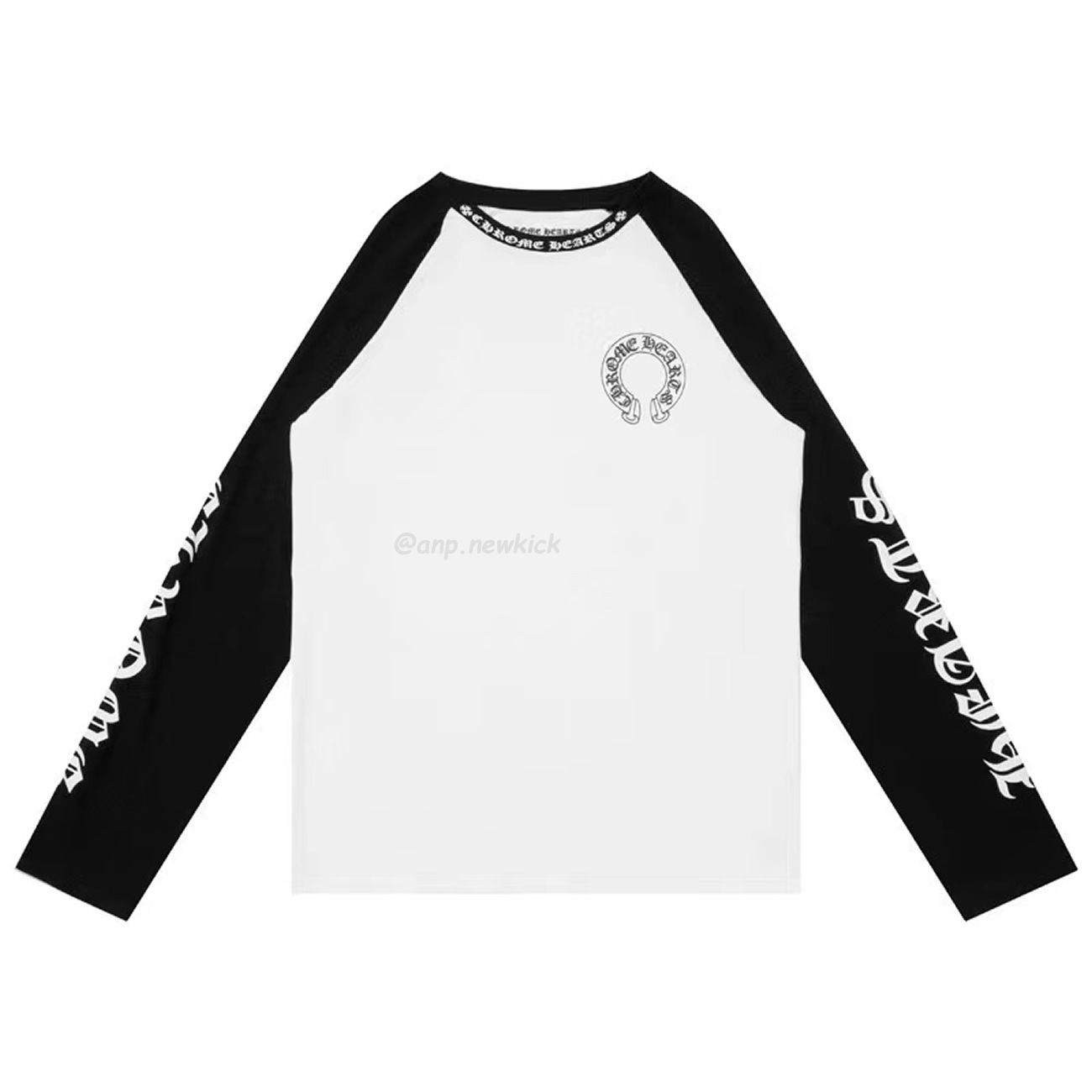 Chrome Hearts Horseshoe Baseball White Black T Shirt (1) - newkick.app